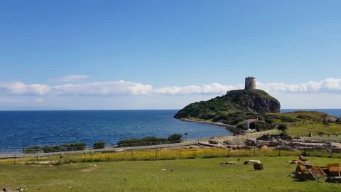 Coast of Nora, Sardinian old town Stock Footage 201779581