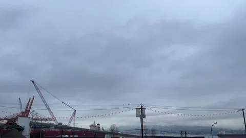 Coast northwest mountain docks clouds Stock Footage 259850080