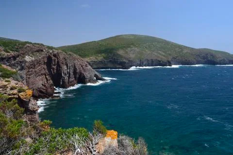Coast of Porto Sciusciau Stock Photos