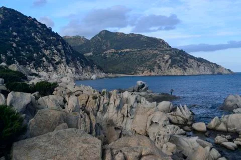 Coast of Punta Molentis Stock Photos