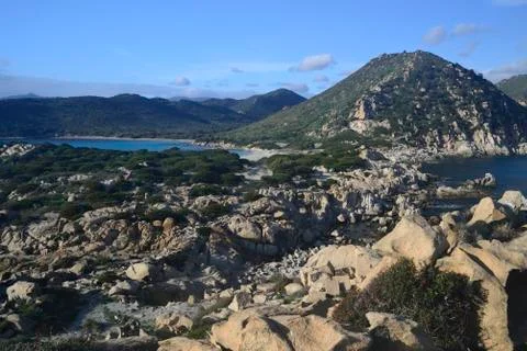 Coast of Punta Molentis Stock Photos