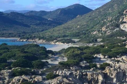 Coast of Punta Molentis Stock Photos