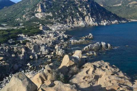 Coast of Punta Molentis Foto stock