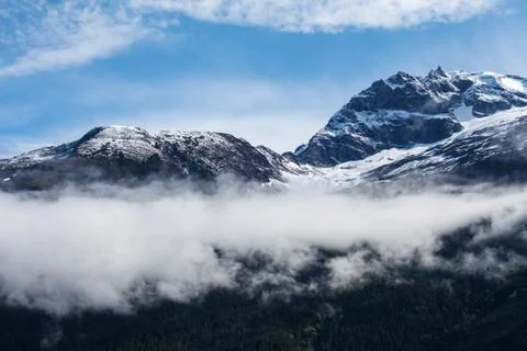 Coast range with misty Stock Photos