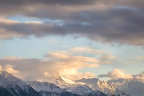 Coast Range with snow Stock Photos