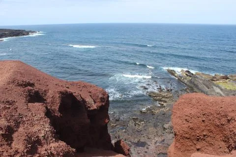 Coast with red rocks Foto stock