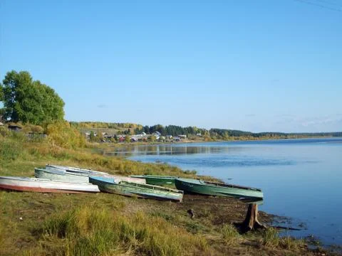 On coast of the river Stock Photos