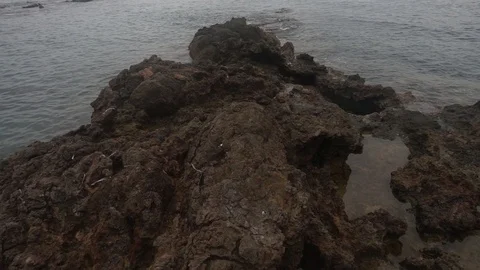 The coast in the sea of Santa Eulalia a cloudy day, Ibiza Stock Footage 102491622