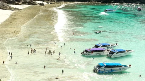 Coast of the Similan Islands, top view Stock Footage 168098712