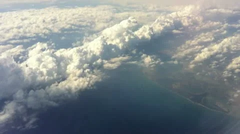 Coast of Spain from plane Stock Footage 10729322