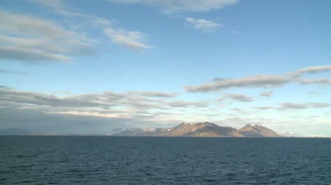 Coast of Svalbard. View from the ship. Summertime Video stock 63121962