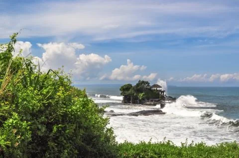 Coast tanah lot temple complex, in bali island Stock Photos