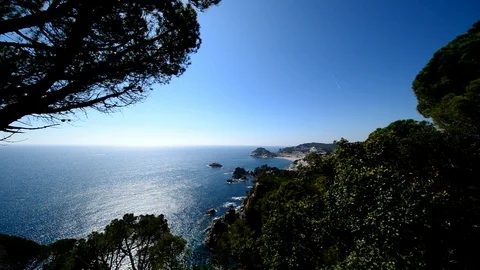 The coast in Tossa de Mar from the viewpoint Video stock 104948713