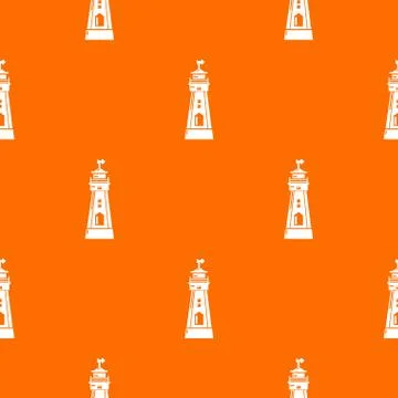 Coast tower pattern vector orange Stock Illustration