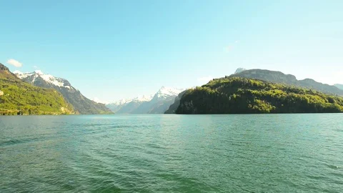 The coast in the town of Brunnen. Stock Footage 79589685