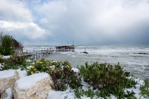 The coast of the Trabocchi Stock Photos