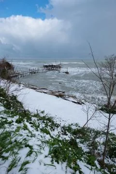 The coast of the Trabocchi Stock Photos