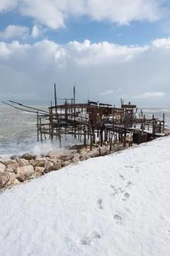 The coast of the Trabocchi Stock Photos