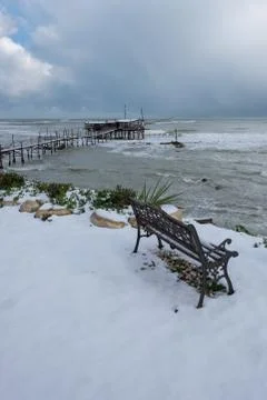 The coast of the Trabocchi Foto stock