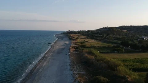Coast with vegetation during sunset Stock Footage 117970451