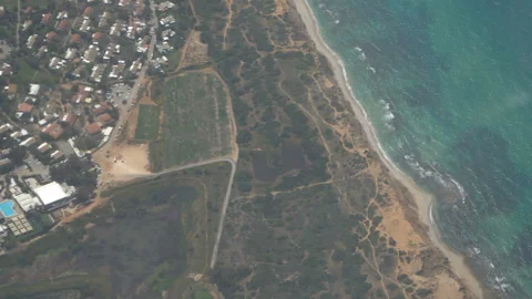 The coast view from the airplane Stock Footage 88662211