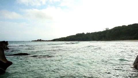 Coast view from the seychelles in 4K Stock Footage 71535093