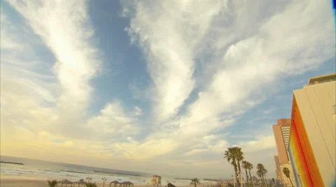 Coast view Tel Aviv Sunset Stock Footage 25141387