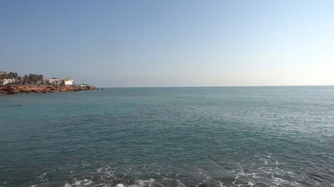 The coast of Vinaroz on a clear day Stock Footage 124471358