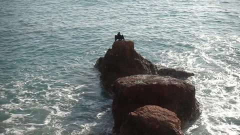 The coast of Vinaroz on a clear day Stock Footage 124471735
