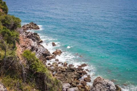 Coast with wave Stock Photos