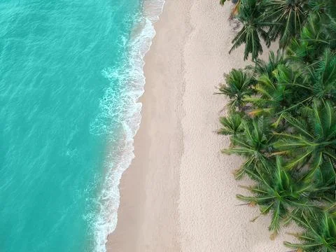 Coast with waves as a background from top view. Travel - image Foto stock