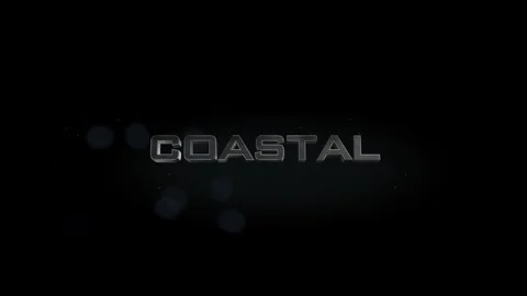 Coastal 3D title metal text on black alpha channel background Stock Footage 256953005
