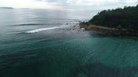 Coastal beach and waves aerials Video stock 76378367