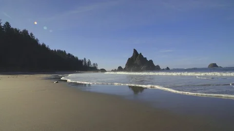 Coastal beach with islands Stock Footage 87433292