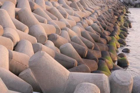 Coastal breakwater structures Stock Photos