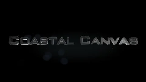 Coastal Canvas title metal text on black alpha channel background Video stock 296264591
