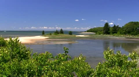 Coastal Cape Cod cove Stock Footage 12137094