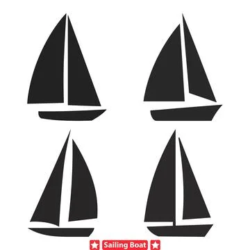 Coastal Charm  Vector Illustrations of Sailing Ships Silhouetted Against Co.. Stock Illustration