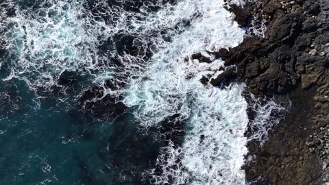 Coastal Clash – Drone Flyover of Rugged Icelandic Shoreline Stock Footage 308162839