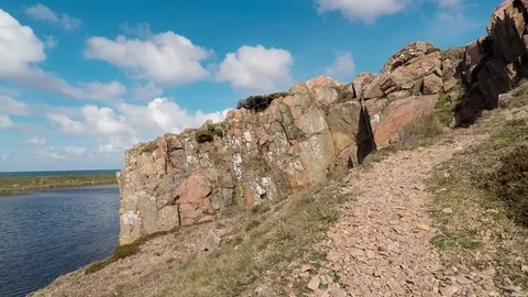Coastal cliff formation Stock Footage 75522831