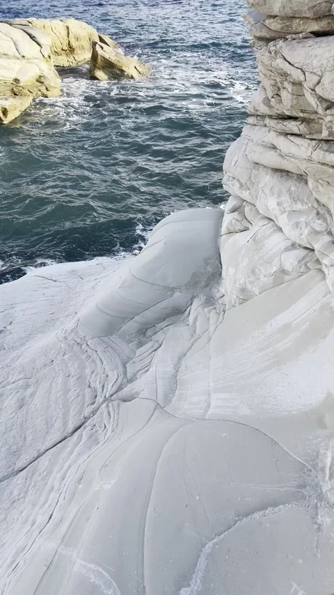 Coastal cliff overlooking the sea Stock Footage 323328021