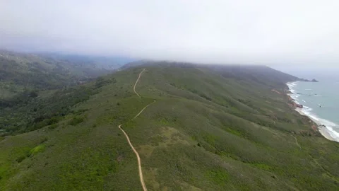 Coastal Cliffs and Mountains Drone Video Stock Footage 155220113