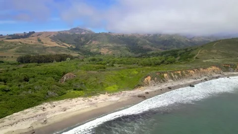 Coastal Cliffs and Mountains Drone Video Stock Footage 155222571
