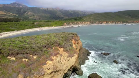 Coastal Cliffs and Mountains Drone Video Stock Footage 155222983