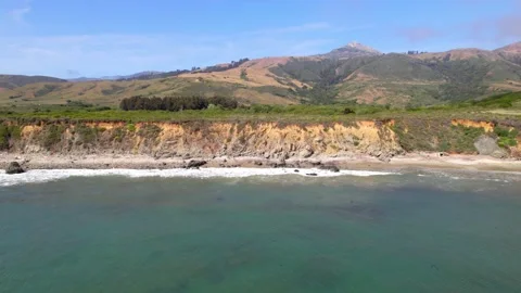 Coastal Cliffs and Mountains Drone Video Stock Footage 155223668