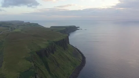 Coastal Cliffs Near An Leth Allt Viewpoint on the Isle of Skye Scotland Stock Footage 341808191