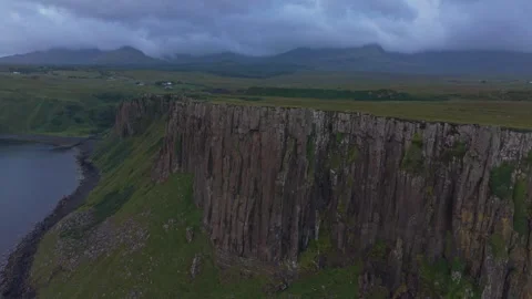 Coastal Cliffs Near An Leth Allt Viewpoint on the Isle of Skye Scotland Stock Footage 341808290