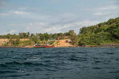 Coastal Construction and Land Development in Phu Quoc Vietnam Stock-Fotos