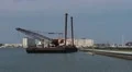 Coastal Construction Site With Construction Barge Medium Shot HD HD Footage