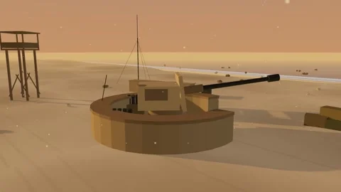 Coastal defence gun emplacement overlooking sea Video stock 341123508